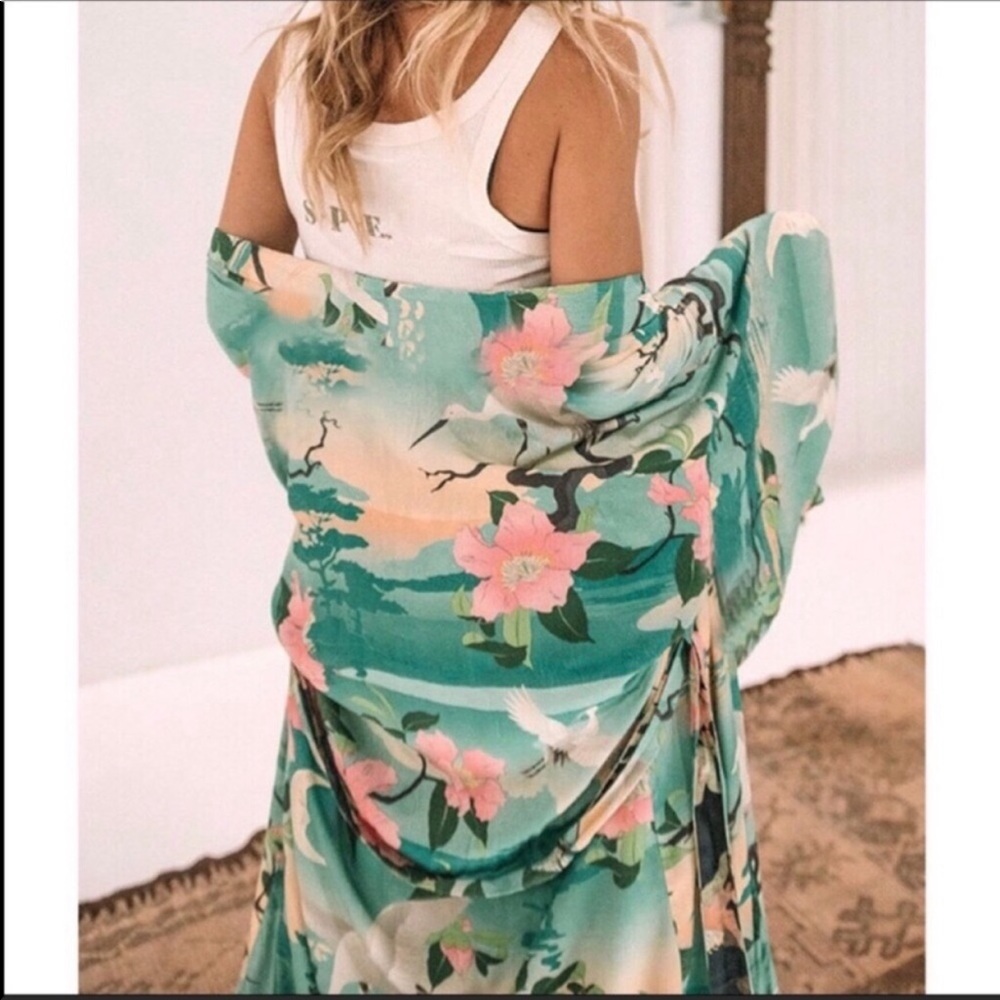 NEW BOHEMIAN NIGHTINGALE KIMONO BEACH COVERUP - Picture 2 of 8